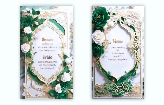 Floral 3D Muslim Wedding Invitation Instagram Story